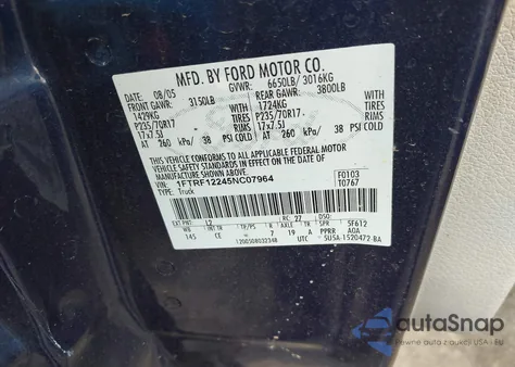 2005 Ford F-150 Stx/Xl/Xlt from USA, damaged, VIN 1FTRF12245NC07964